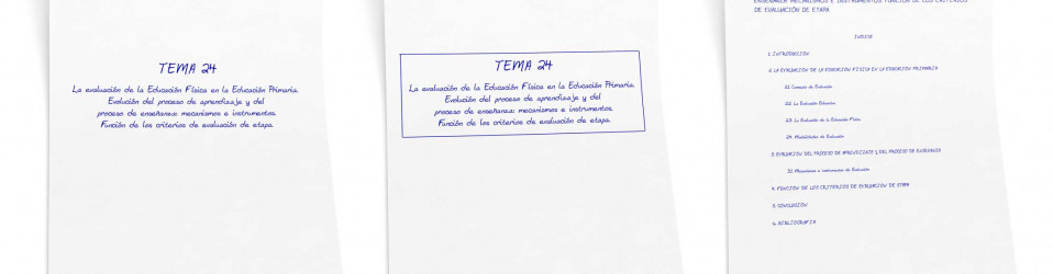 ✍ Portada e Índice en el Tema de Oposiciones de Educación Física